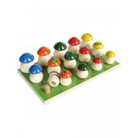 Деревянная игрушка Нескучные Игры Грибы на поляне 15 шт.