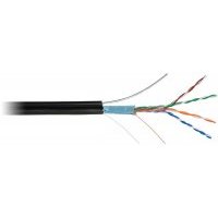 Кабель NETLAN EC-UF004-5E-PE-SW-BK F/UTP 4 пары, Кат.5e (Класс D), 100МГц, внешний, PE до -40C, с одножильным тросом, черный, 305м EC-UF004-5E-PE-SW-BK (черный)