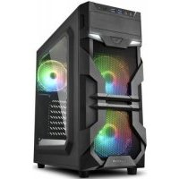 Корпус ATX Sharkoon чёрный, без БП, боковая панель акрил, 2xUSB 3.0, audio VG7-W RGB