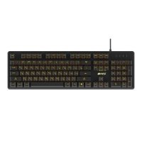 Клавиатура HIPER чёрная, игровая, Slim, USB, Xianghu Blue switches, янтарная подсветка, влагозащита GK-4 CRUSIDER