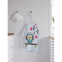 Фартук кухонный регулируемый "Сова меломан", универсальный размер Фартук женский для готовки Сова меломан 65х65х28 см