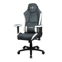 Кресло игровое Aerocool CROWN Steel Blue, на колесиках, ткань, сине-серый/белый [00030306] 00030306