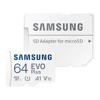 Карта памяти microSDXC UHS-I U1 Samsung EVO PLUS 64 ГБ, 130 МБ/с, Class 10, , 1 шт., переходник SD MB-MC64KA/RU