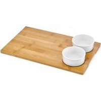 Доска сервировочная Walmer Bamboo с двумя мисками 36 х 22 см Доска сервировочная с 2-мя мисками Bamboo