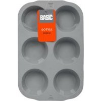 Форма для выпечки Marmiton Basic кексы 29*19*3см Форма Marmiton Basic кексы силиконовая 6 ячеек 29х19х3 см