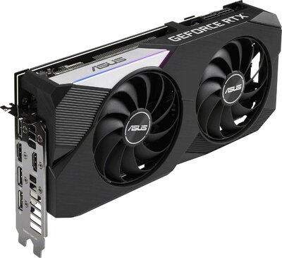 ASUS Видеокарта PCI-E ASUS 8GB GDDR6 256bit 8nm 1500/14000MHz 2*HDMI/3*DP GeForce RTX 3070 DUAL OC (DUAL-RTX3070-O8G-V2) DUAL-RTX3070-O8G-V2