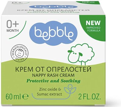 Bebble Крем Bebble от опрелостей и кожных раздражений 0+, 60мл П099-37603