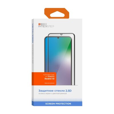 InterStep Защитное стекло InterStep Redmi 10 черн. рамка 