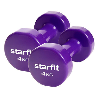 STARFIT Набор гантелей Starfit Core DB-101 2гант. 4кг винил. фиолетовый (УТ-00020386) 