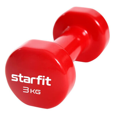 STARFIT Гантель Starfit Core DB-101 1гант. 3.05кг винил. красный (УТ-00018825) 