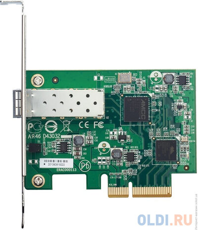 D-Link Сетевой адаптер D-LINK DXE-810S 10/100/1000/10000Mbps DXE-810S (серебристо-зеленый) DXE-810S