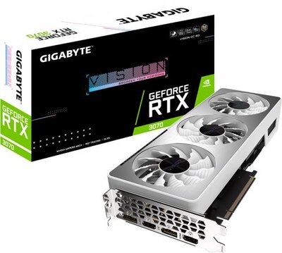 Gigabyte Видеокарта PCI-E GIGABYTE 8GB GDDR6 256bit 8nm 1500/14000MHz 2*HDMI/2*DP RTL GeForce RTX 3070 VISION OC (GV-N3070VISION OC-8GD 2.0) GV-N3070VISION OC-8GD 2.0