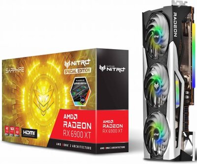 Sapphire Видеокарта PCI-E Sapphire 11308-03-20G 16GB GDDR6 256bit 7nm 1950/16000MHz HDMI/3*DP RTL Radeon RX 6900 XT NITRO+ 11308-03-20G