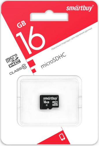 Smartbuy Карта памяти 16GB SmartBuy MicroSDHC Сlass 10 без адаптера SB16GBSDCL10-00LE 