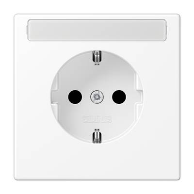 Jung LS1520NAWWM JUNG LS 990 Белый матовый Розетка с полем для надписи, SCHUKO LS1520NAWWM