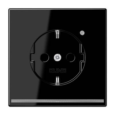 Jung LS1520-OSWLNW JUNG SCHUKO-розетка с LED подсветкой, чёрный LS1520-OSWLNW