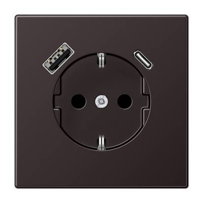Jung AL1520-15CAD-L JUNG Розетка SCHUKO® с USB-зарядным устройством, тип A + тип С AL1520-15CAD-L