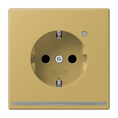 Jung ME1520-OCLNW JUNG SCHUKO-розетка с LED подсветкой, латунь Classic ME1520-OCLNW