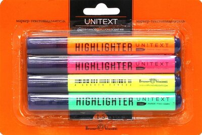 Bruno Visconti Текстовыделитель, 4 цвета "UniTex" (22-0019) Bruno Visconti 