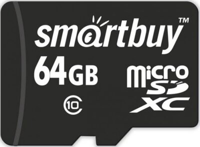 Smartbuy Карта памяти 64GB SmartBuy MicroSDXC Class 10 + SD адаптер SB64GBSDCL10-01LE 