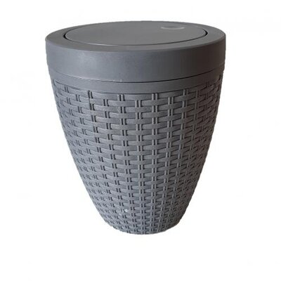 Primanova Урна с крышкой Primanova Rattan серая 22,5х22,5х28 см 