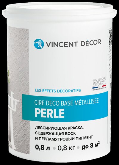 Vincent краска декоративная лессирующая сир деко перль 0,8л. Vincent 