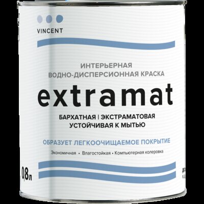 Vincent краска vincent extramat бархатная для стен и потолков 0,8л 