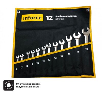 Inforce Комплект комбинированных ключей Inforce 06-05-31 (черно-желтый) 