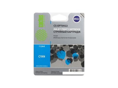 CACTUS Картридж Cactus CS-EPT0922 для Epson Stylus C91 CX4300 T26 T27 TX106 голубой 500стр CS-EPT0922