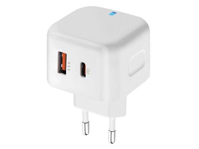 Pero Сетевое зарядное устройство PERO TC10 USB-C 20W + USB-A Fast Charge белый 