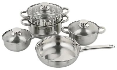 ATTRIBUTE STEEL Набор посуды ATTRIBUTE STEEL AUGUSTA 8 предметов, ASS401 ASS401