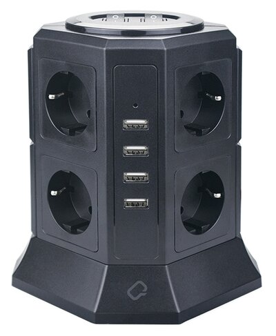 Qumo Сетевой фильтр Qumo Power Tower Pro 8SP4U 2м, 8 розеток (P-0002) 30557
