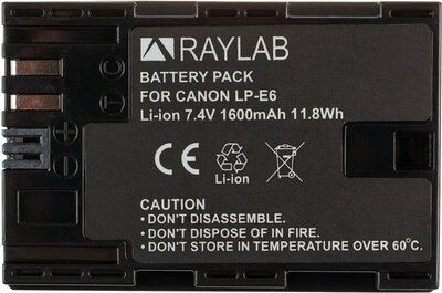 Raylab Аккумулятор Raylab RL-LPE6 1600мАч (для EOS 6D 60D, 70D, 80D, 7D, 5D mark II, mark III) 