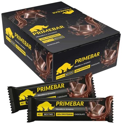 PRIMEBAR Батончик "PRIMEBAR" с содержанием протеина со вкусом шоколада 40 г 15шт 