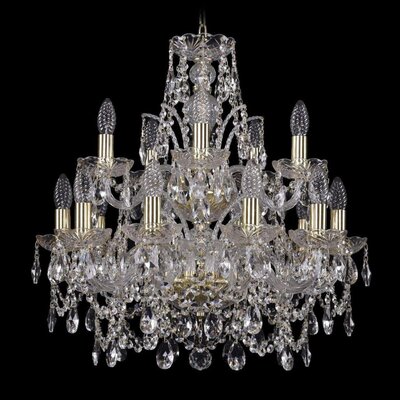 Bohemia Ivele Crystal 1411/10+5/195/2d/G Подвесная люстра Bohemia Ivele Bohemia Ivele Crystal 1411/10+5/195/2d G