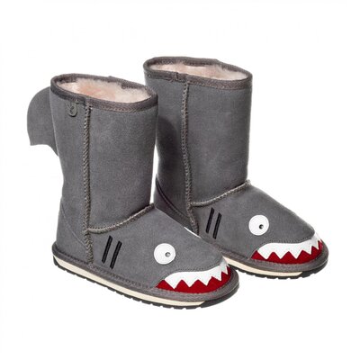 EMU AUSTRALIA Детские сапоги из овчины EMU Australia, серые Shark K10589 