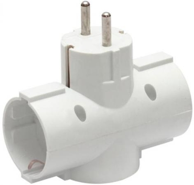 LUX Сетевой тройник LUX Т3-Е 250В 16А с з/к (белый) Т3-Е