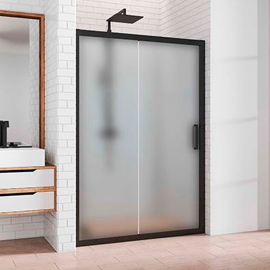 Kubele Душевая дверь в нишу Kubele DE019D2-MAT-BLMT 130 см, профиль матовый черный DE019D2-MAT-BLMT-130х200 
