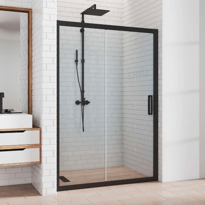 Kubele Душевая дверь в нишу Kubele DE019D2-CLN-BLMT 150 см, профиль матовый черный DE019D2-CLN-BLMT-150х200 