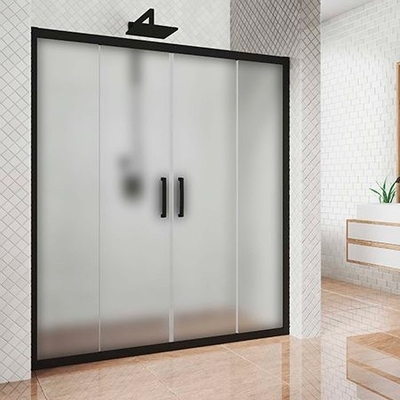 Kubele Душевая дверь в нишу Kubele DE019D4-MAT-BLMT 130 см, профиль матовый черный DE019D4-MAT-BLMT-130х200 