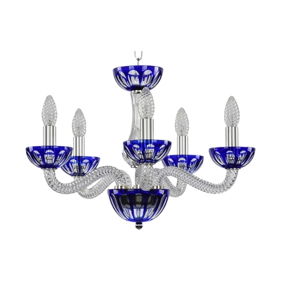 Bohemia Ivele Подвесная люстра Bohemia Ivele 1309/5/165 Ni Cl/Clear-Blue/H-1H 