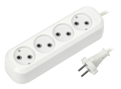 Smartbuy удлинитель smartbuy, 4 гнезда 5 метров 10а/2,2квт без заземления пвс 2х1,0 sbe-10-4-05-n