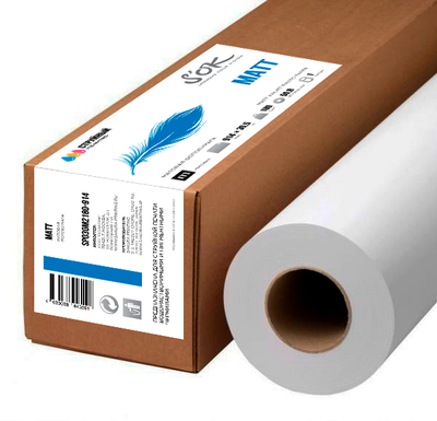 Sakura Рулонная бумага для плоттера с покрытием Sakura Simple Cast Coated Matt 180 г/м2, 0.914x30.5 м, 50.8 мм (SP030M2180-914) SP030M2180-914