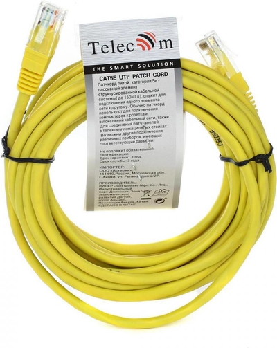 Telecom Кабель патч-корд U/UTP 5e кат. 5м Telecom NA102-Y-5M 