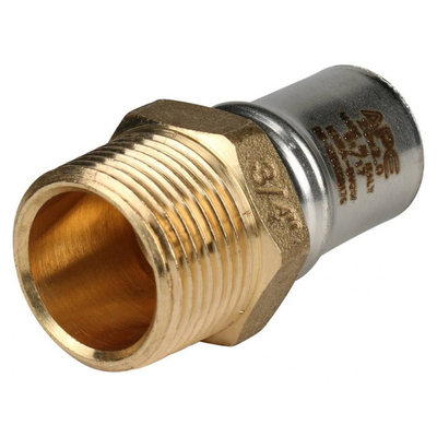 Stout соединитель пресс STOUT 3/4"НРх20 латунь 20х3/4" НР, для м/п трубы, латунь SFP-0001-003420