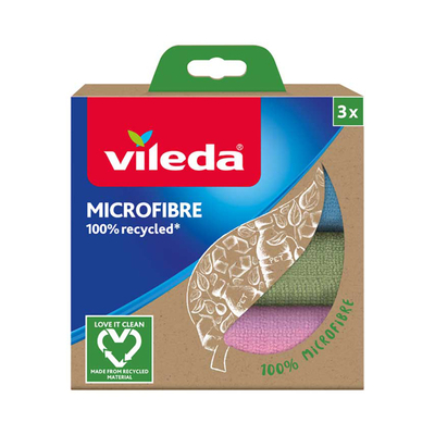 Vileda салфетка VILEDA Эко 3шт 30х30см микрофибра 168310 