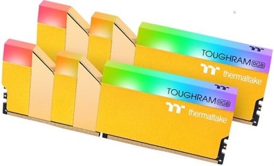Thermaltake Модуль памяти DDR4 16GB (2*8GB) Thermaltake TOUGHRAM RGB gold PC4-28800 3600MHz CL18 радиатор 1.35V RTL RG26D408GX2-3600C18A 