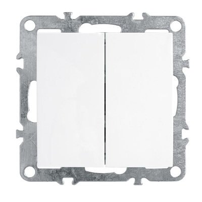 Stekker Выключатель двухлавишный (белый) Эрна Stekker PSW10-9104-01 39312 39312