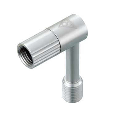 TOPEAK Переходник на автониппель угловой Topeak (серебристый) Pressure-Rite Schrader Valve Adapter TSV-01