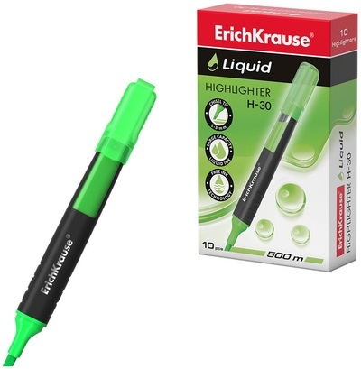 Erich Krause Текстмаркер Erich Krause Liquid H-30 с жидкими чернилами зеленый 